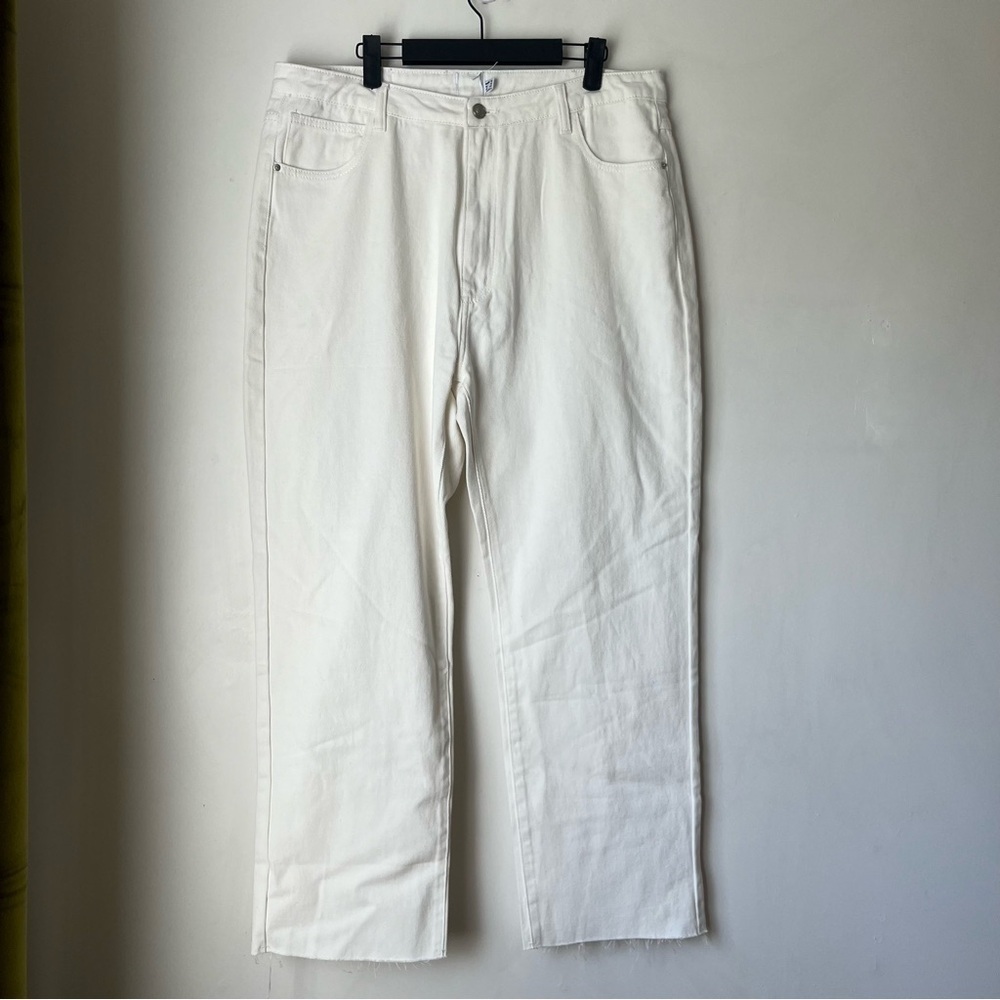 Princess Polly Harrow White Denim Straight Leg Jeans 12